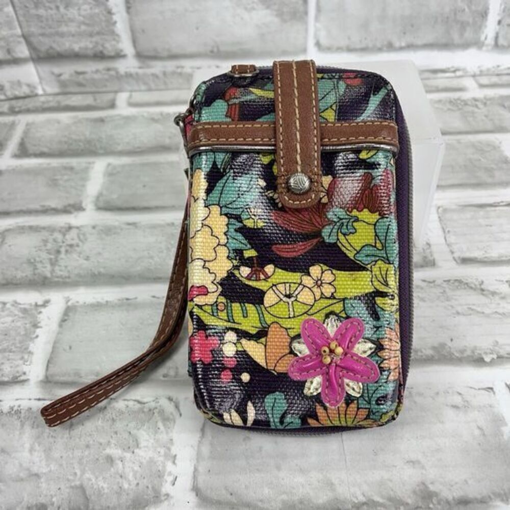 Sakroots Artist Circle Colorful Peace Flower Power Wallet Smartphone Bag